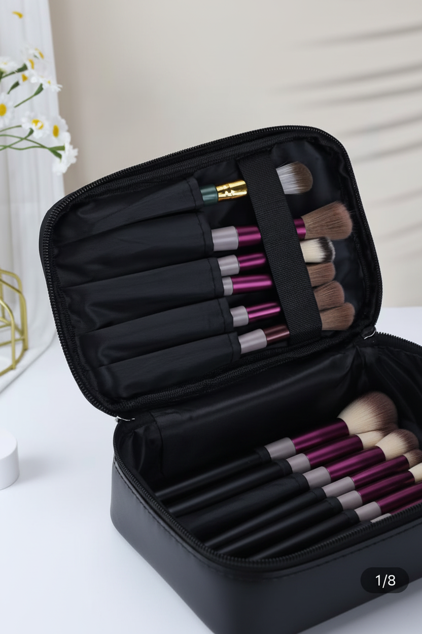 Makeup Brush Set - Grey Background